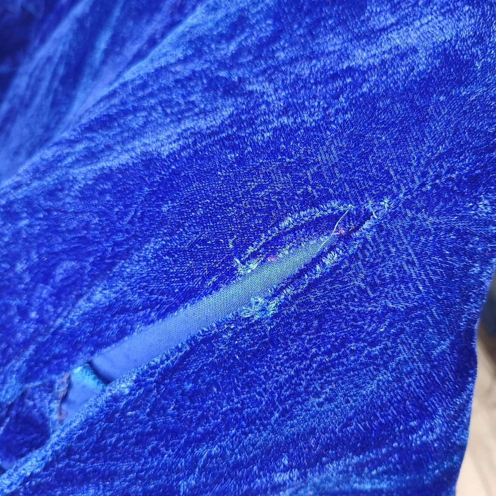 Blue Velvet Evening/Cocktail/Formal Dress | 80s/90s Vintage | Size 14 Expo Nite - Picture 5 of 5
